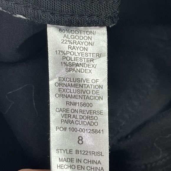 Democracy Jeans Women’s 8 Black Itty Bitty Bootcut Mid-Rise Dark Denim Stretch - Picture 5 of 10